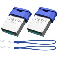 KEXIN 32GB USB Stick 2er-Pack USB 3.0 Flash-Laufwerk 32 GB Speicherstick Mini USB-Stick USB Flash Drive USB Memory Stick Für Laptops, Spielkonsolen und Auto-Audiosysteme, Plug-and-Stay Blau