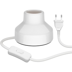 ledscom.de Tischlampe TIX, Schalter, Porzellan, weiß, 1x E27 max. 300W