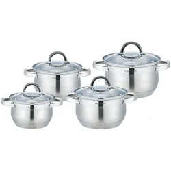 8-tlg Edelstahl Kochtopfset Induktion Kochtopf Töpfe Topf Deckel Gastronomie  Rostfrei