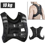 MAYMA Gewichtsweste, 10 kg, verstellbare Gewichtsmanschette, Krafttraining, Fitnessweste, Schwarz, für Damen und Herren, zum Laufen, Training, Joggen, Gehen, Fitnessstudio und Krafttraining