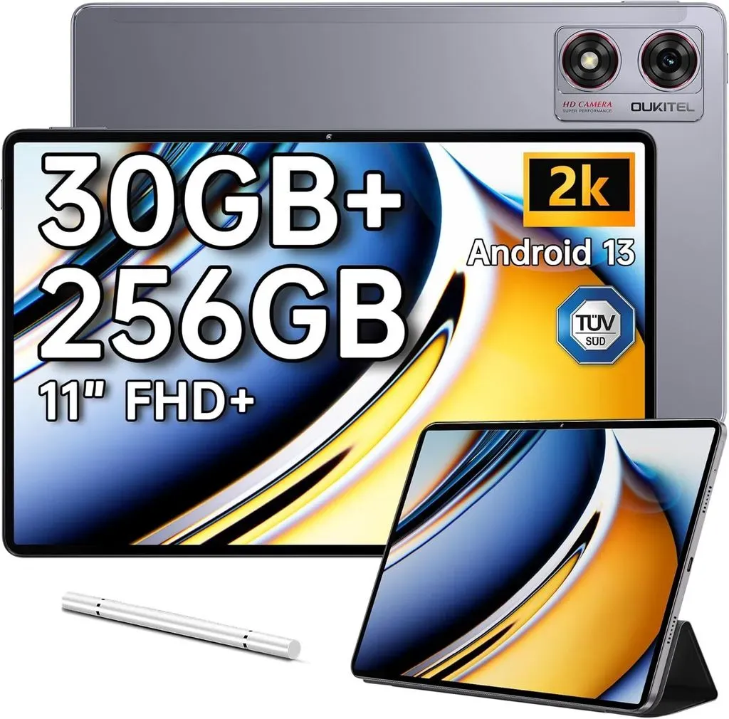 Tablet 11 Zoll - 30(6+24) GB RAM +256GB ROM (1TB TF) Octa-Core Tablet Android 13, 8800mAh Gaming Tablet, 2K Display, 13MP+8MP Dual SIM Tablet PC
