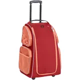 HABA Kinder-Schranktrolley Apricot mit 2 Rollen – Kinderkoffer aus recyceltem Polyester mit Schmutzwäschebeutel, 3 herausnehmbaren Böden und 4 Reißverschluss-Außentaschen – 2012725002