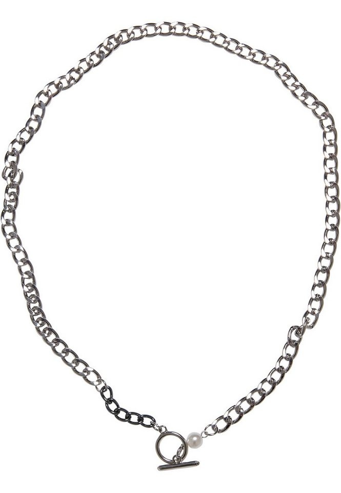 URBAN CLASSICS Schmuckset Urban Classics Unisex Pearl Fastener Necklace (1-tlg) silberfarben