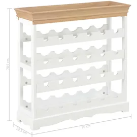 vidaXL Weinregal 70 x 22,5 x 70,5 cm Weiß