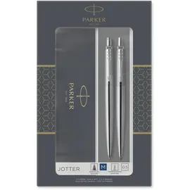 Parker 2093256 Füller- | Edelstahl mit Chromzierteilen | Nachfüllmine mit blauer Tinte | Geschenkbox