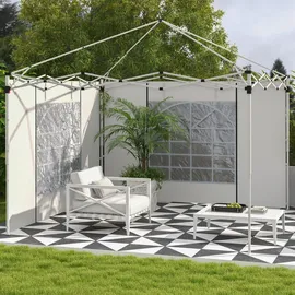 Outsunny Seitenwände für Pavillon 3x3/3x6 m 2 Stück 2,95 x 1,95 m Weiß