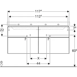 Geberit Xeno2 117,4x53x46,2cm, m 4 Laden, matt/greige