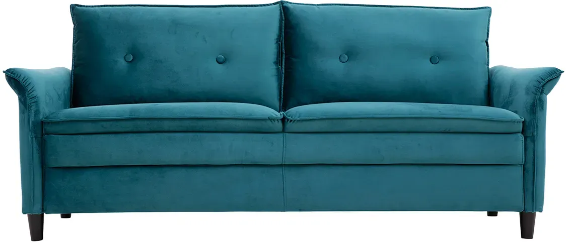 Design-Sofa aus Samt Petrolblau 3 Plätze CLIFF