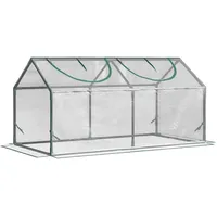 Gewächshaus Mit Fernster, Pe-gitterfolie, Foliengewächshaus Aus Stahl, Treibhaus Für Balkon, Garten, Tomatenhaus 120x60x60cm, Tomatengewächshaus Für Gemüse, Blumen, Pflanzen, Transparent