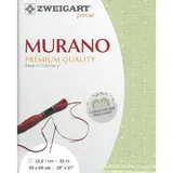 Zweigart Zählstoff MURANO Precut 32 ct. 3984 Farbe 6349 Mini Dots grün weiß, Handarbeitsstoff für Stickerei 48x68 cm