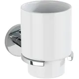 Wenko Zahnputzbecher Isera silber/weiß, 1 St.