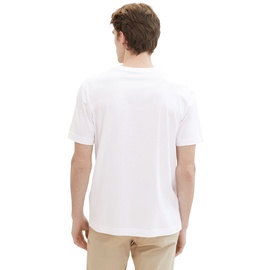 TOM TAILOR T-Shirt mit Motiv- und Label-Print, Weiss, XL
