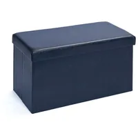VCM ebuy24 Sanne Aufbewahrungsbox Hocker, faltbar mit Deckel, schwarz.
