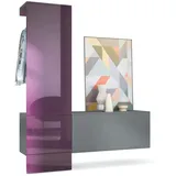 Vladon Wandgarderobe Carlton 156,5 x 193 x 35 cm Lila