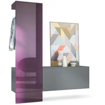 Vladon Wandgarderobe Carlton 156,5 x 193 x 35 cm Lila