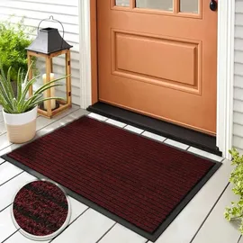 Karat Schmutzfangmatte Dura - Türmatte für Innen & Außen | Rot 50 x 80 cm