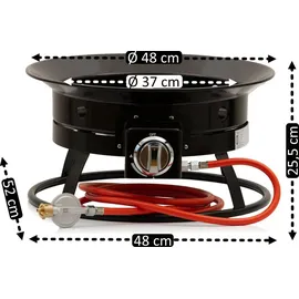 BBQ-Toro Gas Feuerstelle mit Lavasteinen | 48 cm - 12 kW Gasfeuerstelle