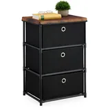 Relaxdays Kommode 65 x 43 x 33 cm Schwarz/Braun