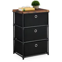 Relaxdays Kommode 65 x 43 x 33 cm Schwarz/Braun