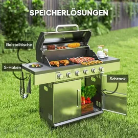 Outsunny Gasgrill 8500BTU Silber