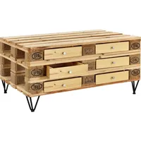 [en.casa] Schublade für Europaletten Holz 1 St Beige