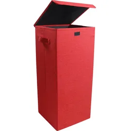 VCM Mid.you Wäschekorb, rot Textil 63 l rechteckig, 30x70x30 cm, Deckel, zusammenfaltbar, Ordnen - Aufbewahren, Wäschekörbe , Tonnen