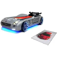 Aileenstore Autobett Kinderbett "Rio Roadster" LED Sound Sportsitze Lattenrost Spoiler 90x190 cm