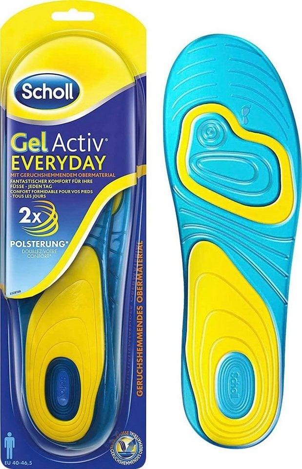 Scholl Einlegesohlen GelActiv Everyday Männer, Für Freizeitschuhe - Verbesserter Komfort durch doppelte Polsterung gelb