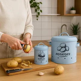 Relaxdays Zwiebeltopf 3er Set grau