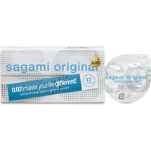 Sagami Original extra geschmiert, superdünn, superstark, latexfreie PU-Kondome, 12 Stück