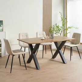 Albatros International Esszimmerstuhl Bora Stoff beige 4er Set
