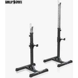 Gorilla Sports Squat Rack Hantelständer Schwarz 105–172 cm