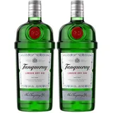 Tanqueray London Dry Gin | aromatischer Gin | 4-fach destilliert auf englischem Boden | 43,1% vol | 1000ml Einzelflasche (Packung mit 2)