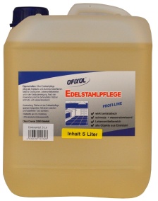 Ofixol Edelstahlpflege, pflegt alle Edelstahl- und Aluminium-Oberflächen, 5 l - Kanister