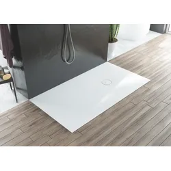 Hoesch rechteck Duschwanne „Nias“ mit strukturierter Oberfläche 160 × 100 cm in Telegrau