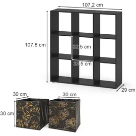 Vicco Raumteiler Nove 104 x 29 x 108 cm Schwarz