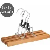 Hosenbügel Aus Naturholz – 3er-set, 25 X 17 X 2,4 Cm, Braun – Crezuo
