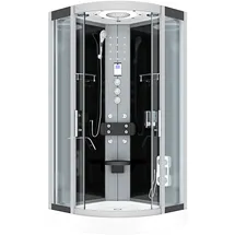 AcquaVapore D58-03T1 Komplettdusche mit Schiebetür 80 x 80 cm Schwarz Sicherheitsglas D58-03T1
