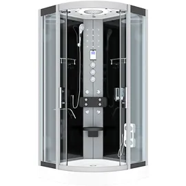 AcquaVapore D58-03T1 Komplettdusche mit Schiebetür 80 x 80 cm Schwarz Sicherheitsglas D58-03T1