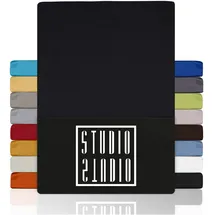 Studio Spannbettlaken Baumwolle-Jersey 200 x 220 cm schwarz
