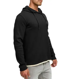 Indicode Kapuzenshirt "INMarto", Herren, Gr. XL, schwarz, Single Jersey, Obermaterial: 60% Baumwolle, 40% Polyester, unifarben, regular fit hüftlang, Rundhals, Shirts Kapuzenshirt