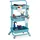 Relaxdays Rollwagen, 3 Etagen, Allzweckwagen, Hobby, Büro, Bad, Küchenwagen HBT 86x43x42 cm, Metall & Kunststoff, türkis,