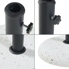 casa.pro Schirmständer Bitritto Beton Ø 45 x 6 cm Weiß