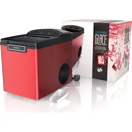 Arendo Eiswürfelmaschine, Ice Cube Maker, Wassertank 1,8 Liter, 12 bis 15 kg Eiswürfel in 24h, leise, Rot
