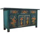 opium outlet Möbel Kommode Schrank Sideboard Hochzeitsschrank 34372-1 blau asiatisch chinesisch orientalisch