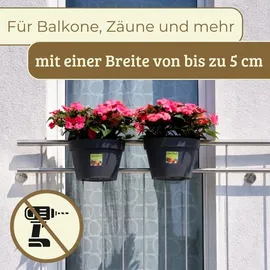 GarPet Geländertopf Balkon 21 x 29 x 23 cm Anthrazit