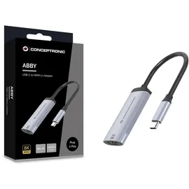 Conceptronic ABBY23G USB-C-auf-HDMI-2.1-Adapter, 8K60Hz, USB Typ-C, HDMI-Ausgang,