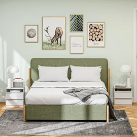 Homcom Nachttisch Weiß, Holzwerkstoff, 39.6x50.4x32.3 cm,