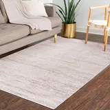 Mazovia Teppich - Modern Abstrakt Teppich für Wohnzimmer, Schlafzimmer, Esszimmer, Büro - Kurzflor Rechteckig - ÖKO-TEX Zertifiziert - Beige Weiß - 160 x 230 cm