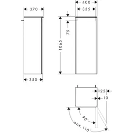 Hansgrohe Xelu Q Halbhochschrank 40 x 106,5 x 35 cm Weiß